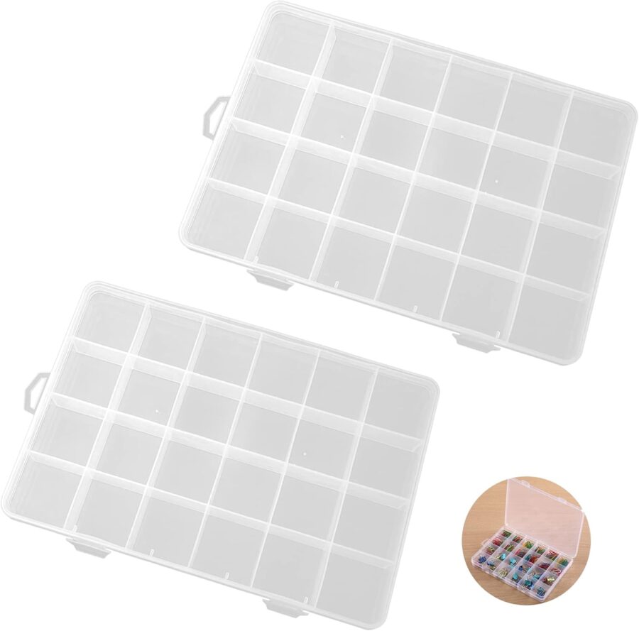 Pack of 2 Creative Multifunctional Storage Box, Small Storage Box, Screws Box with Compartments, Transparent Boxes, Plastic Organiser, Jewellery for Tool Accessories