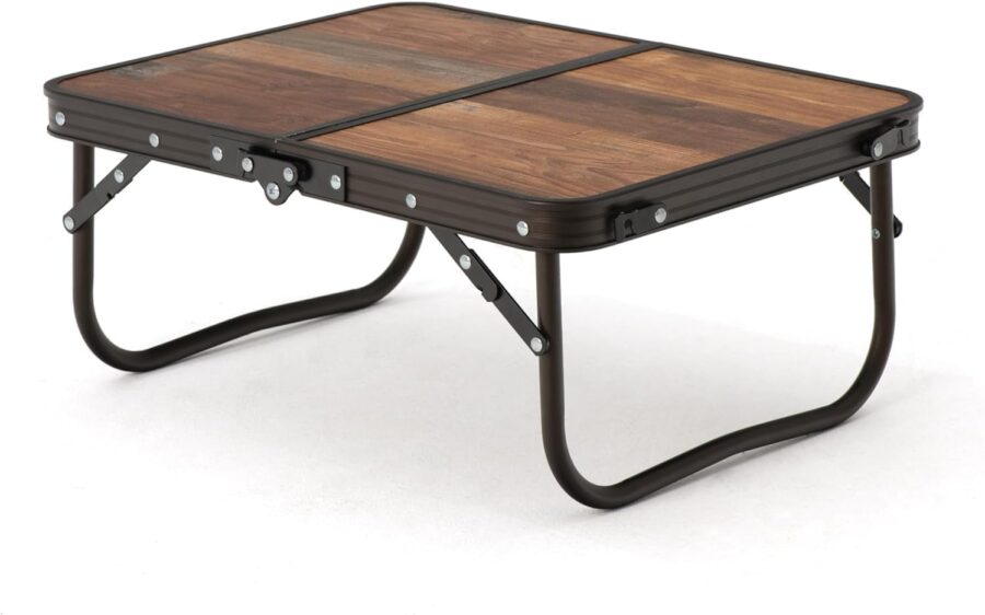 Camping Folding Table Beach, Large Portable Camping Side Tables with Adjustable Legs, Tent Table Folding Camp Table with Carry Bag for Outdoor Camping, Cooking, BBQ, Travel - Retro