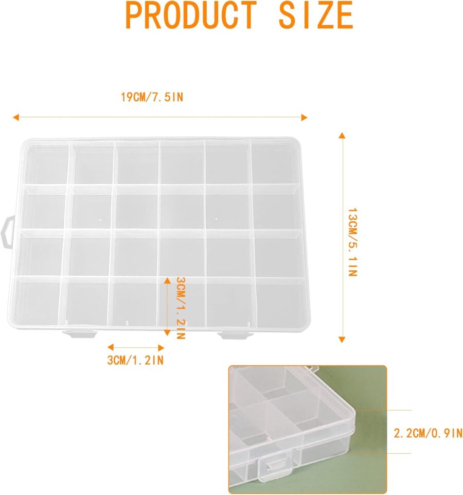 Pack of 2 Creative Multifunctional Storage Box, Small Storage Box, Screws Box with Compartments, Transparent Boxes, Plastic Organiser, Jewellery for Tool Accessories - Image 2